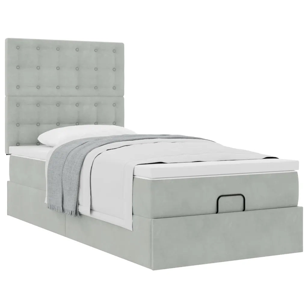 Struttura Letto Pouf con Materassi 80x200 cm in Velluto 3313577