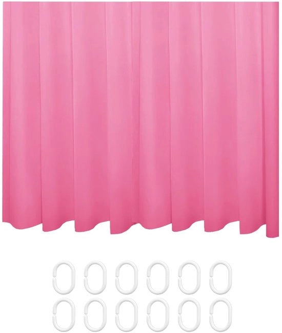 Douchegordino 180x180 cm - Impermeabile - Antimuffa - Inclusi 12 Anelli - Rapidoassorbimento - Ecologico PEVA - Gordino per la Stanza da Bagno