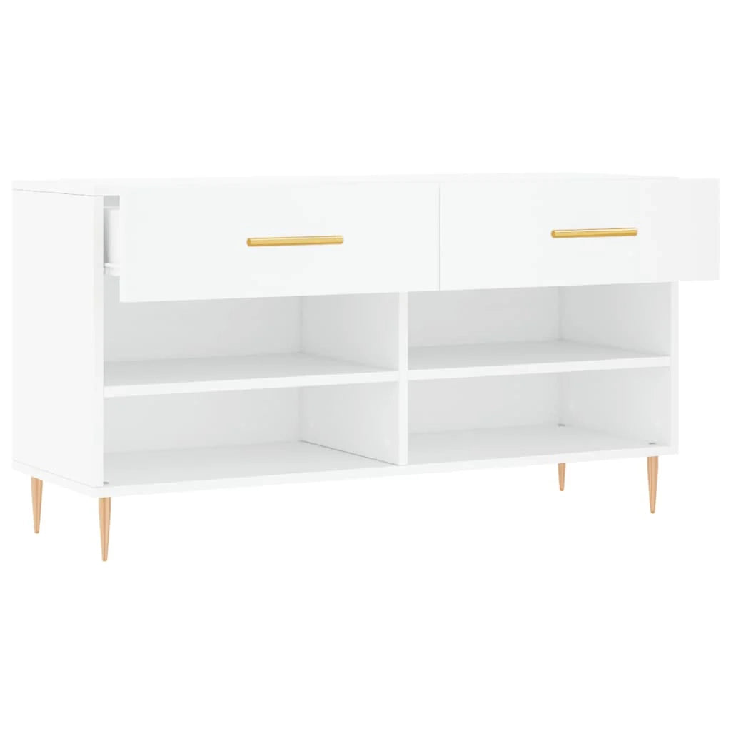 Panca portascarpe/stivali cassettiera scaffale mobiletto portaoggetti per ingresso 102 x 35 x 55 cm legno ingegnerizzato bianco 02_0022876