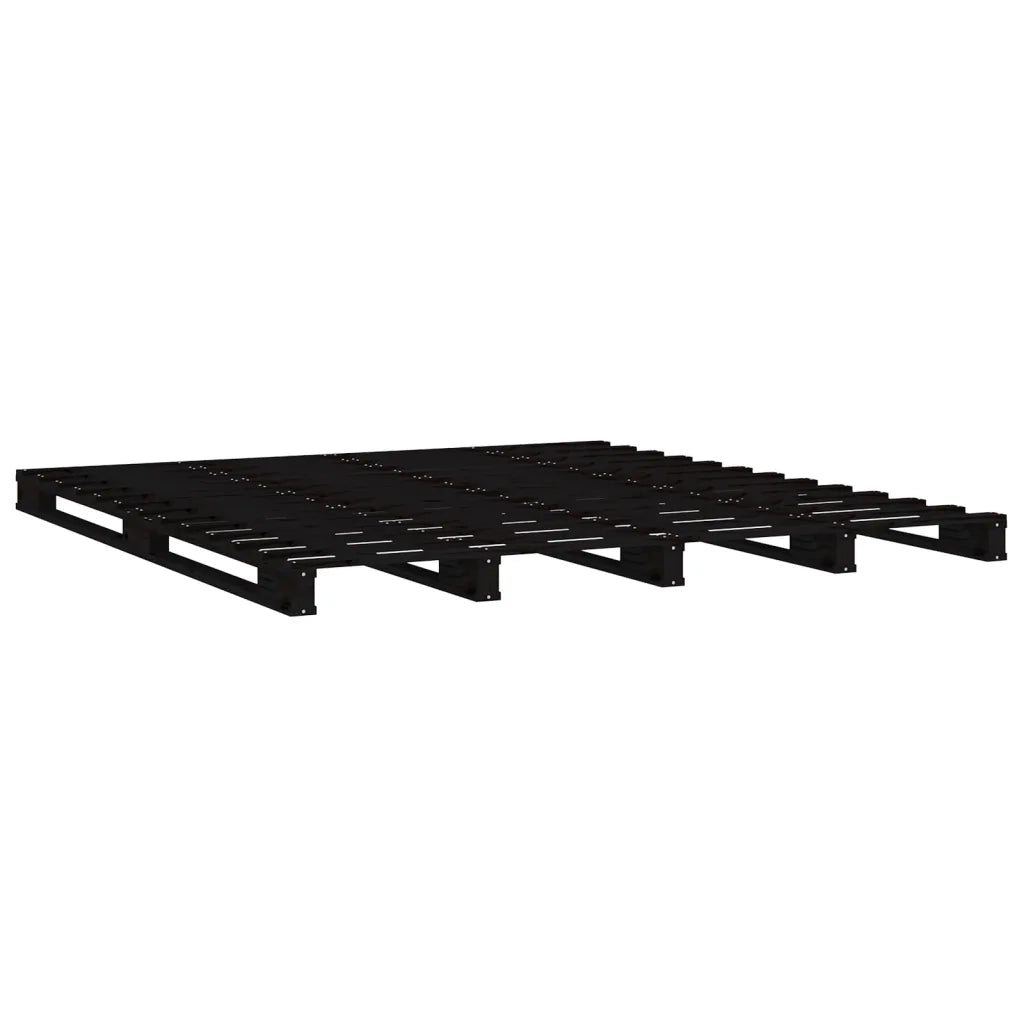 Letto a Pallet Nero 120x190 cm Small Double Legno di Pino 821431