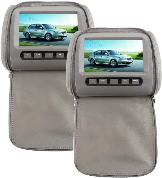Supporte per la testa per video con schermo touch 7 pollici, 2 pezzi, con supporto per la testa, per auto con schermo digitale HD, per uso sul sedile posteriore, lettore MP5 con ingresso USB e SD