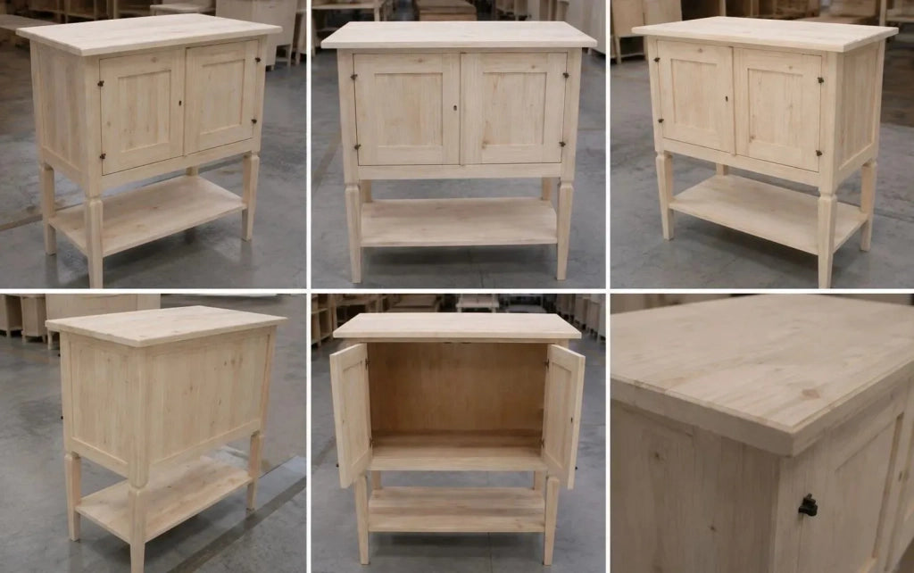 Porta tv 2 porte in legno arte povera grezzo l.75 p.45 h.85 (704) - Mobili 2G