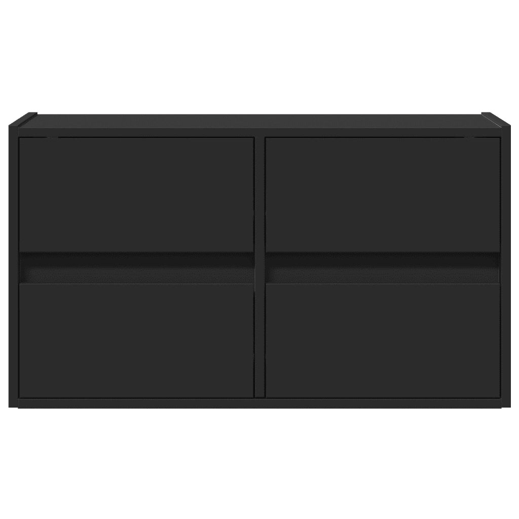 Mobile TV a Parete con Luci LED Nero 80x31x45 cm 852286