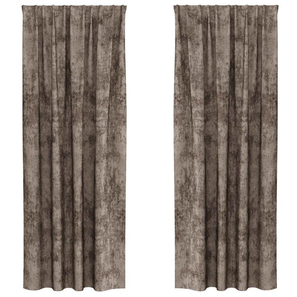 Tende in Velluto 2 pz Cappuccino 225 x 140 cm Velluto