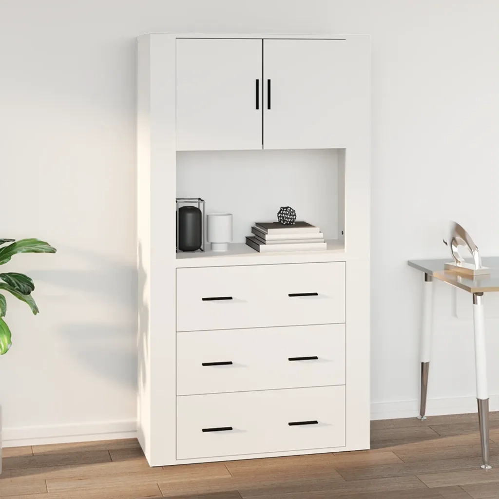 Mobile a Parete Bianco 80x33x80 cm in Legno Multistrato cod mxl 16550