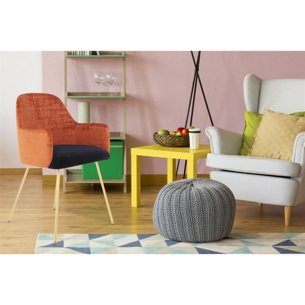 Sedia di design Richard in velluto terra e marrone