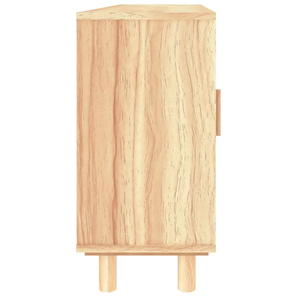 Credenza Marrone 105x30x60cm Massello di Pino e Rattan Naturale 345641