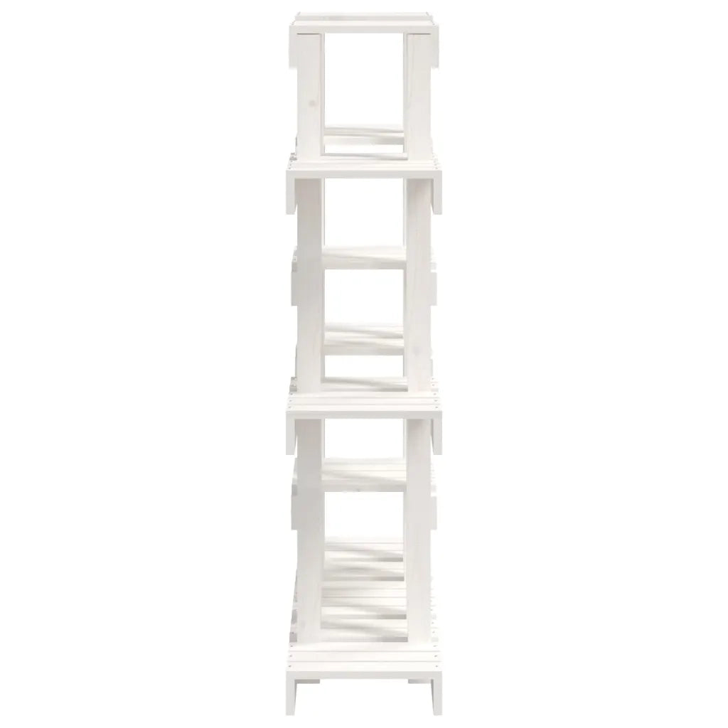 Supporto Piante Bianco 104,5x25x109,5 cm Legno Massello di Pino 822093