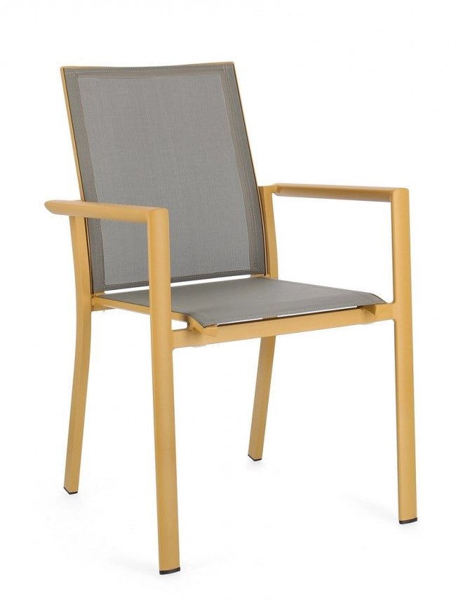 Set 4 Sedie da Giardino Alluminio Tortora Moderno - STRONG