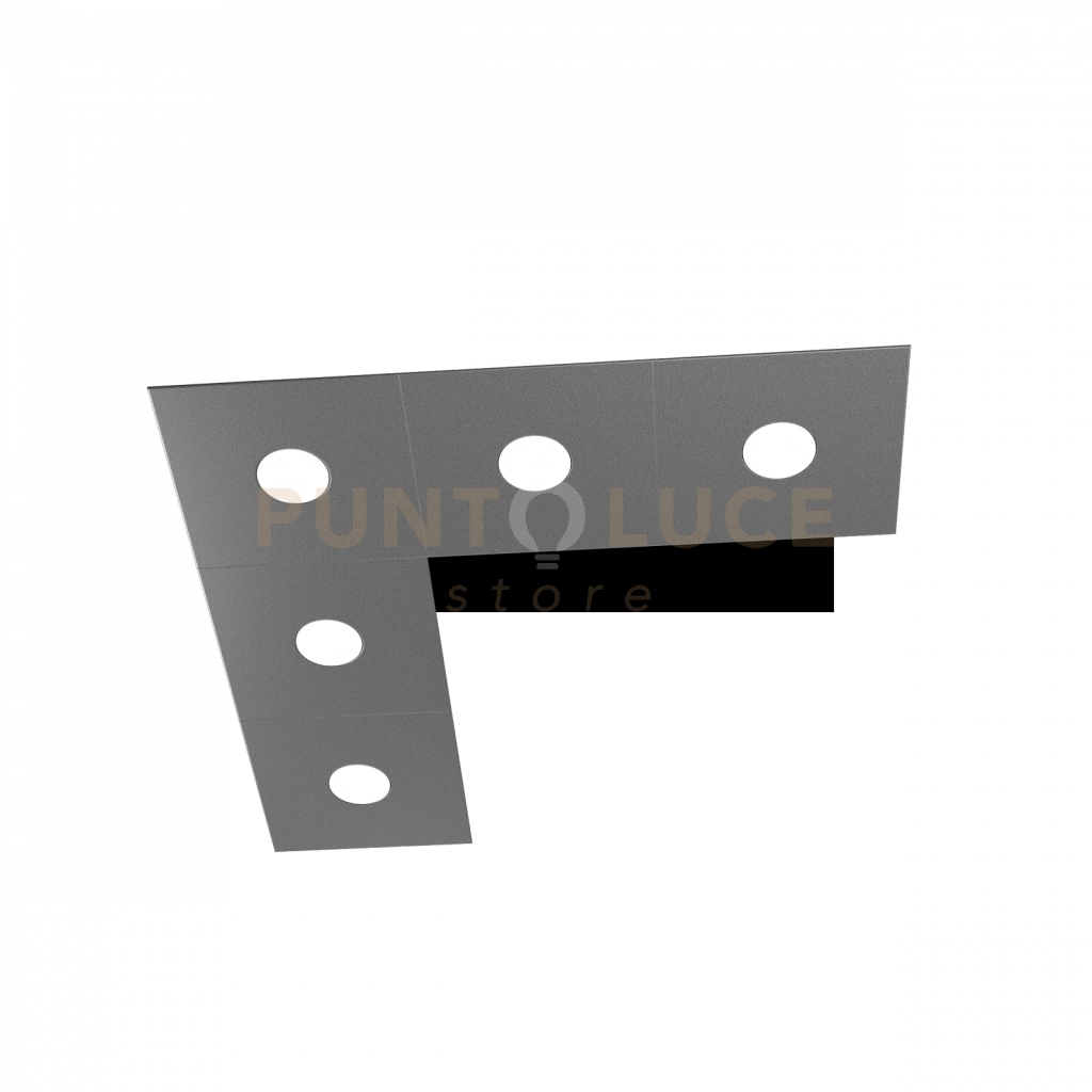 ECCENTRIC APPLIQUE-PLAFONIERA 5 LUCI GRIGIO ANTRACITE 1156-5L-GA