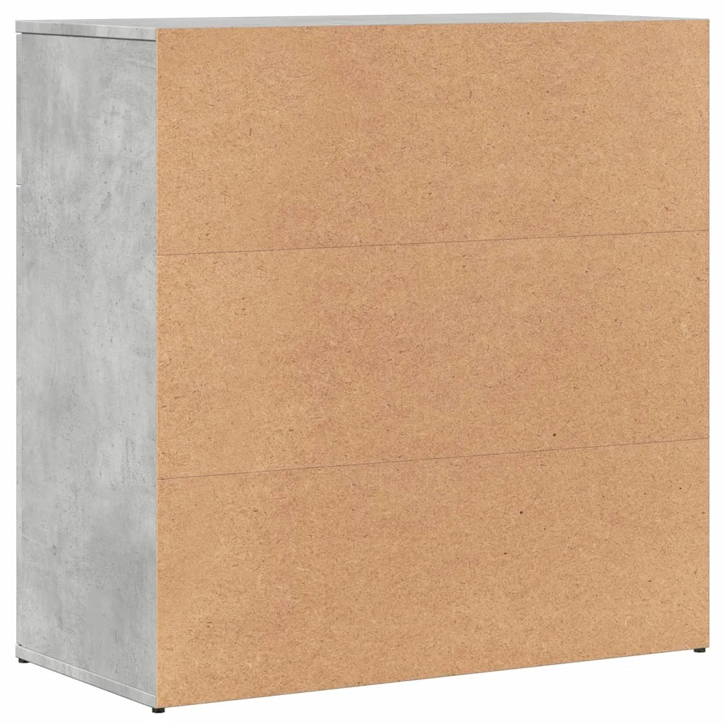 Credenze 2 pz Grigio Cemento 79x38x80 cm in Legno Multistrato