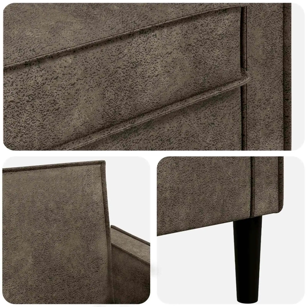 Poltrona XXL Grigio Scuro Pelle Scamosciata Sintetica 42043540