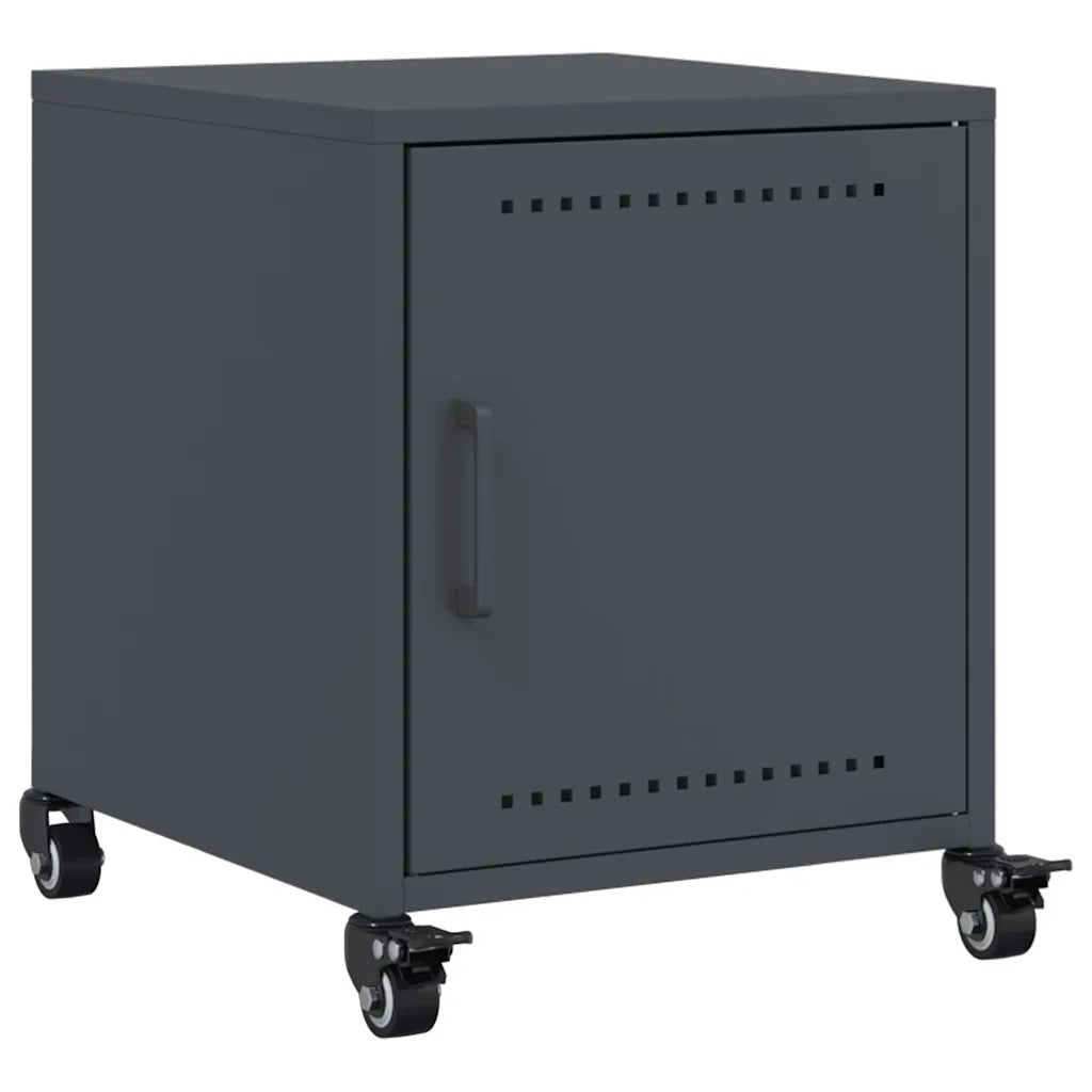 Set di 2 Comodini | Armadio da Notte | Mobiletto da notte Antracite 36x39x43,5 cm in Acciaio