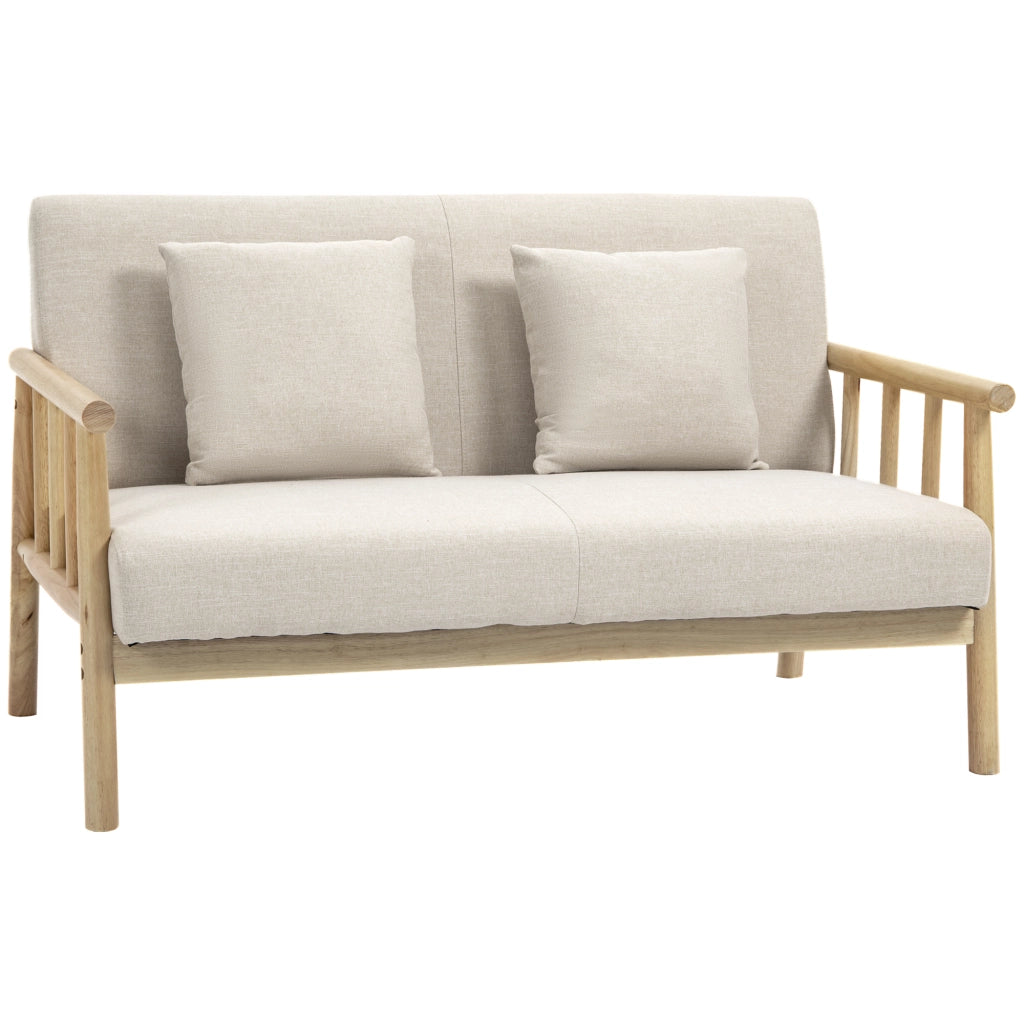 Divano 2 posti in tessuto ¨C zephmum ¨C beige 123x69x74 cm