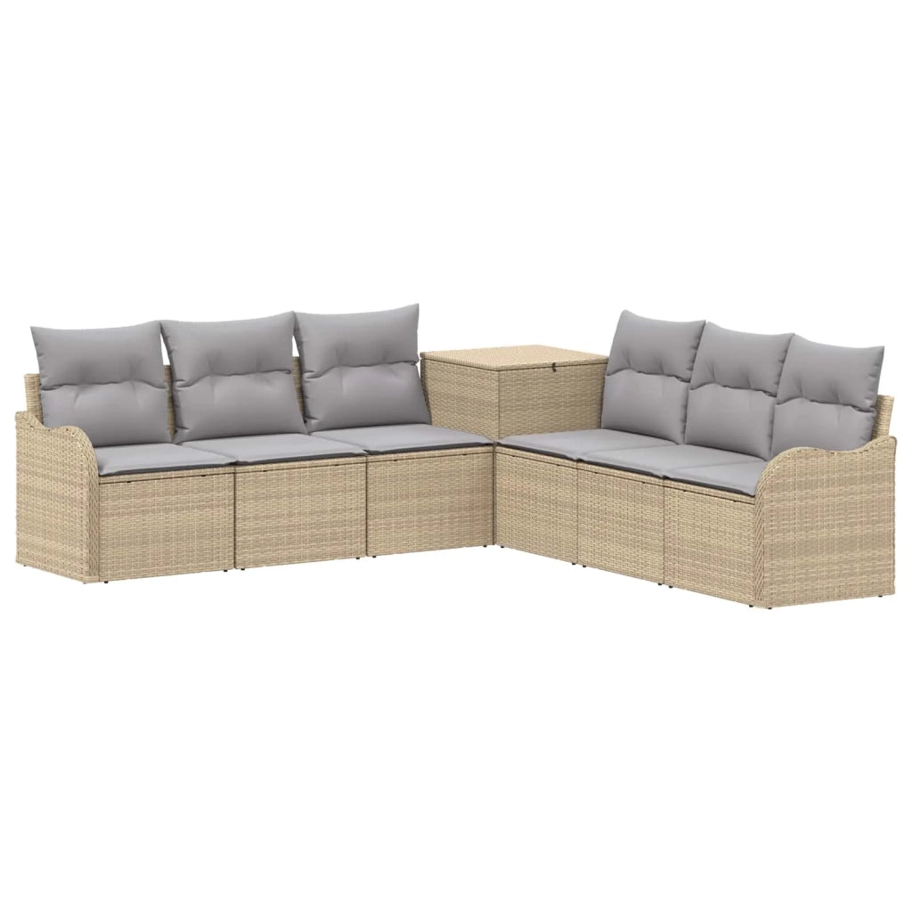 Set di divani 7 pz Beige e Grigio Chiaro 3448689