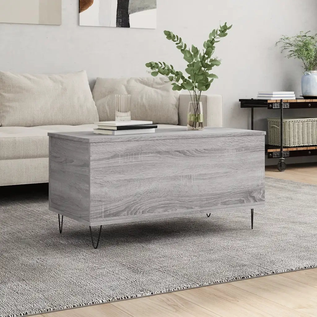 Tavolino Salotto-Tavolino da soggiorno-Tavolo Grigio Sonoma 90x44,5x45 cm Legno Multistrato 359731