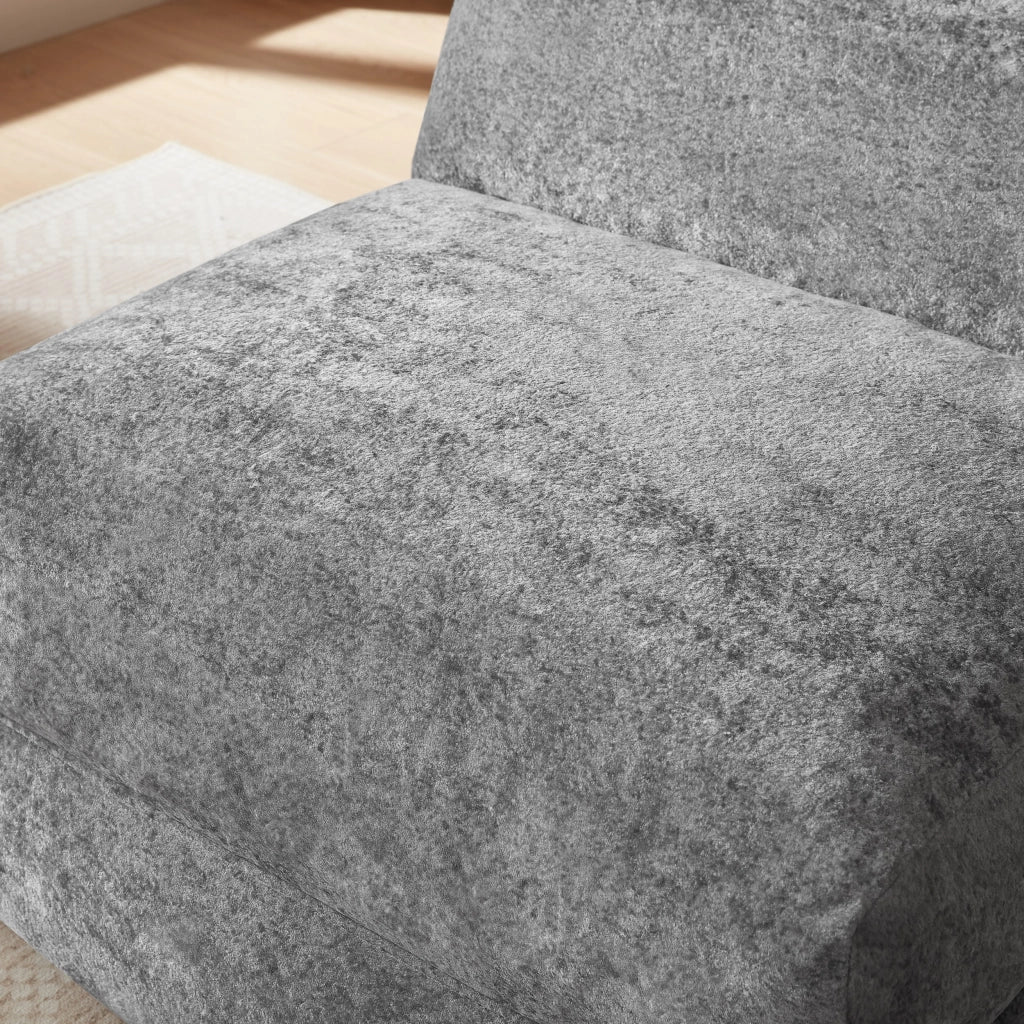 Sedia a sdraio pieghevole, poltrona a sdraio, tessuto chenille, 210 x 90 x 86 cm, grigio