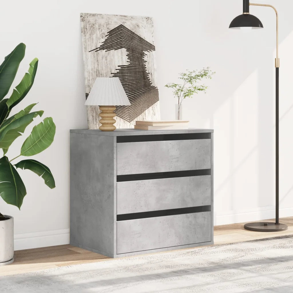 vidaXL Cassettiera Angolo Grigio Cemento 60x41x58cm Legno Multistrato