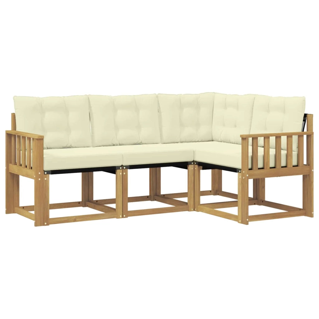 Set di divani da esterno con cuscino 4 pcs Bianco e Crema 3389424