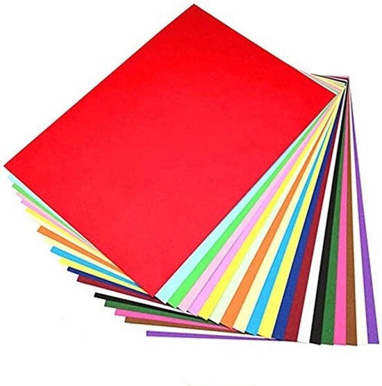 Papier A4 Colorato - Pacchetto da 100 pezzi - 20 Colori - Adatto per Attività di Creatività - Origami - Fotocopiatura - 80gsm - Papier da Attività