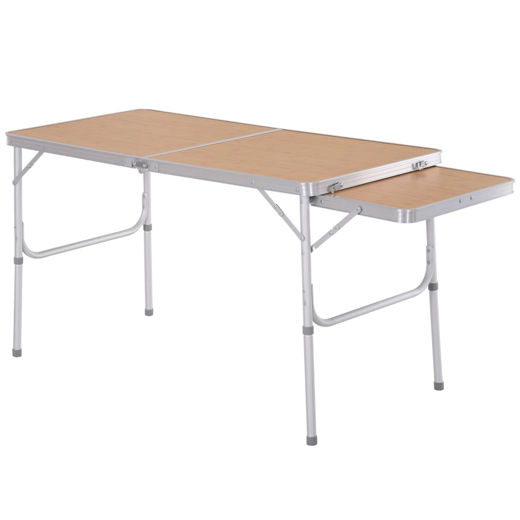 Tavolo pieghevole allungabile da giardino ¨C zephmum ¨C alluminio MDF effetto bamb¨´