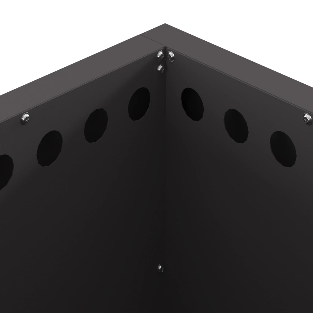 Focolare senza fumo Quadrato Nero 48x48x50 cm Acciaio