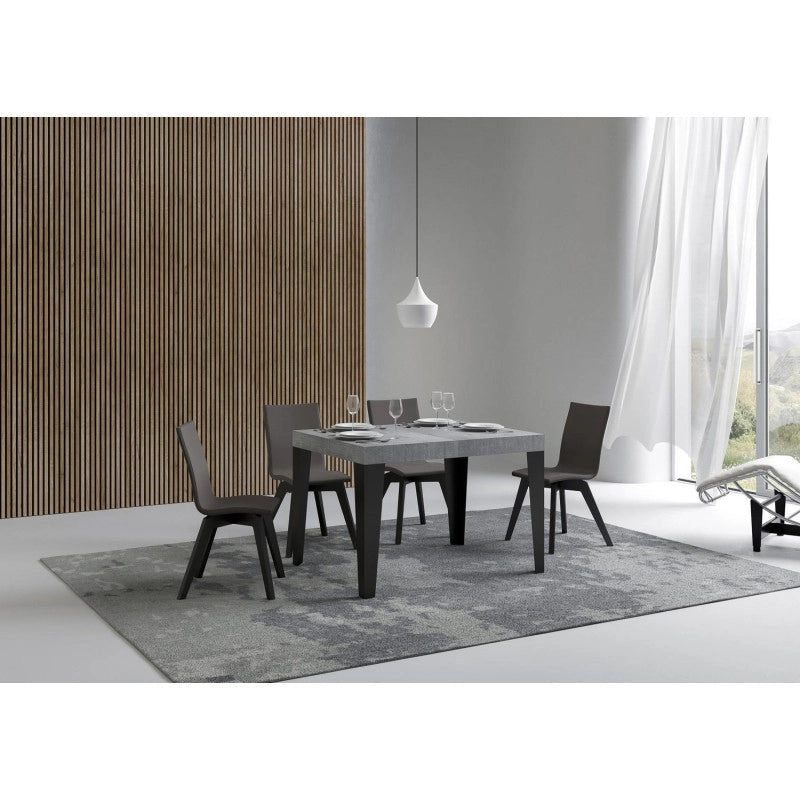Tavolo allungabile 140/224x80cm Flame telaio Antracite - Cemento