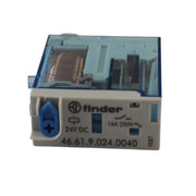 Relè potenza 16A 1 VIA 24VDC con pulsante di test FINDER