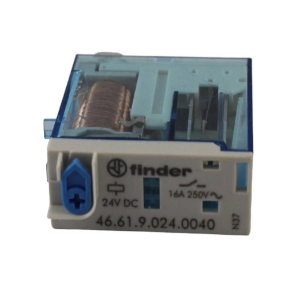 Relè potenza 16A 1 VIA 24VDC con pulsante di test FINDER