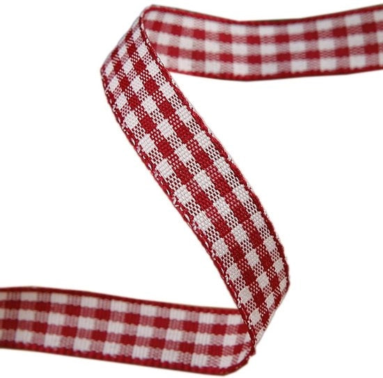 Cadeaulint in Tessuto Wijnrood 6 mm - Decorativo - 50 metri - Confezione di Regalo
