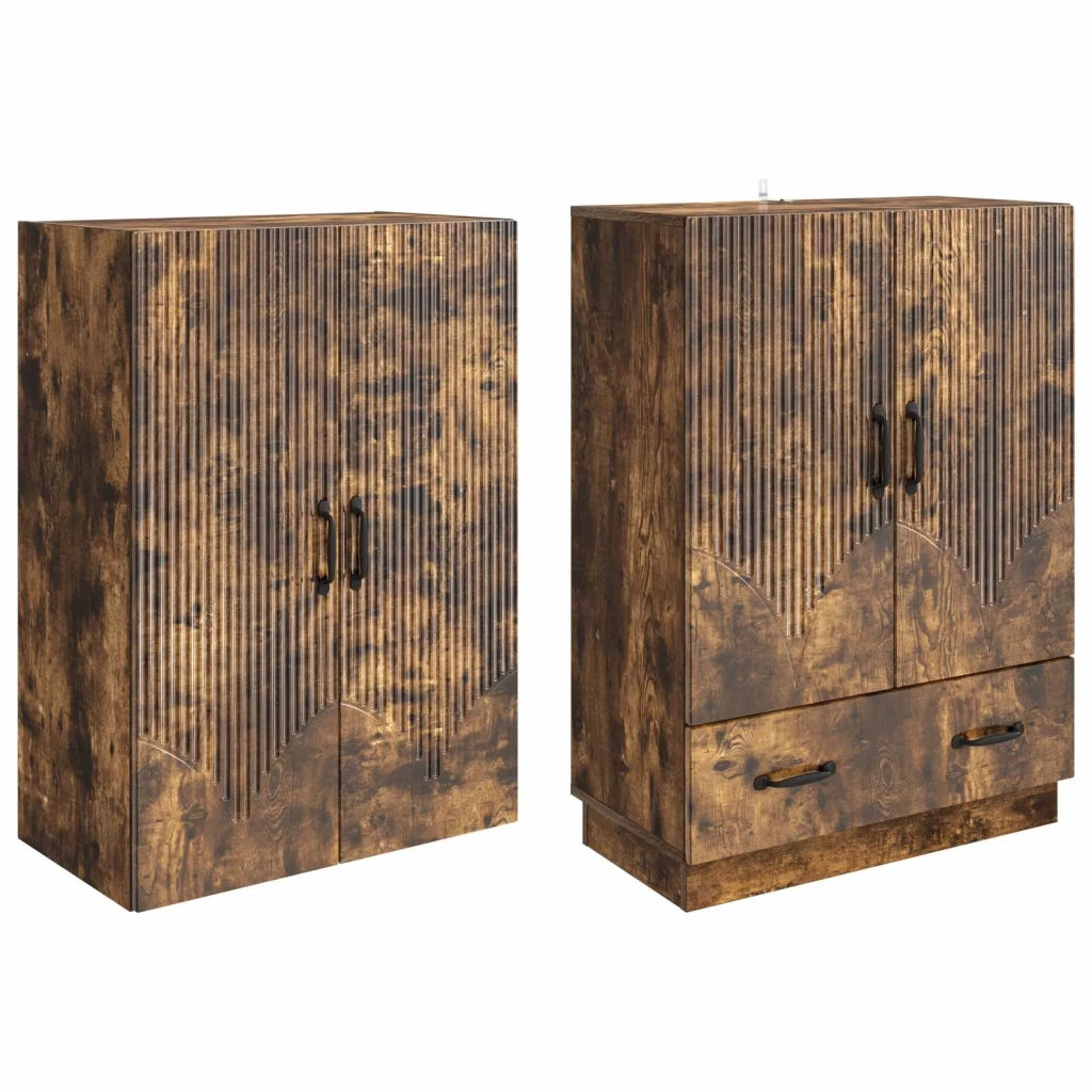 Set di armadi 2 pcs Rovere Fumo Legno ingegnerizzato