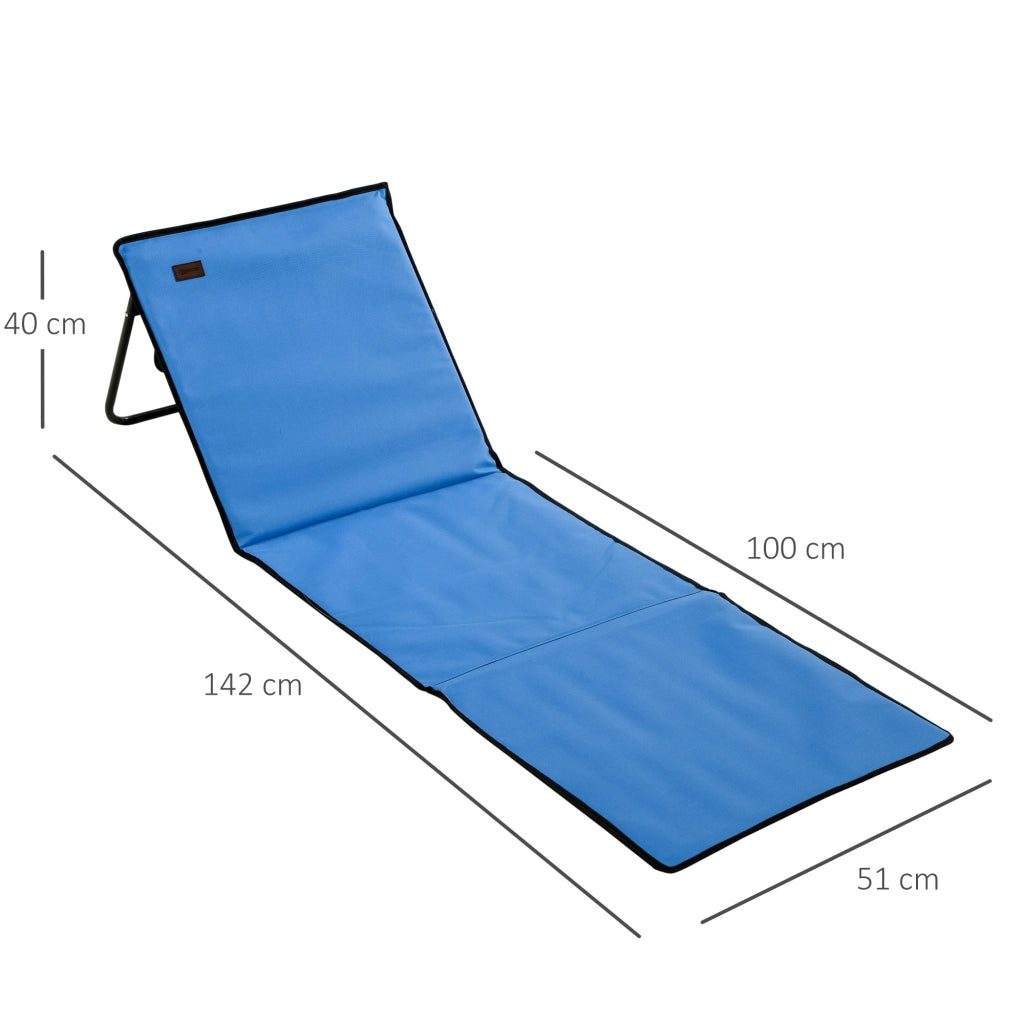 Set di 2 sedie da spiaggia con schienale reclinabile ¨C zephmum ¨C polipropilene blu