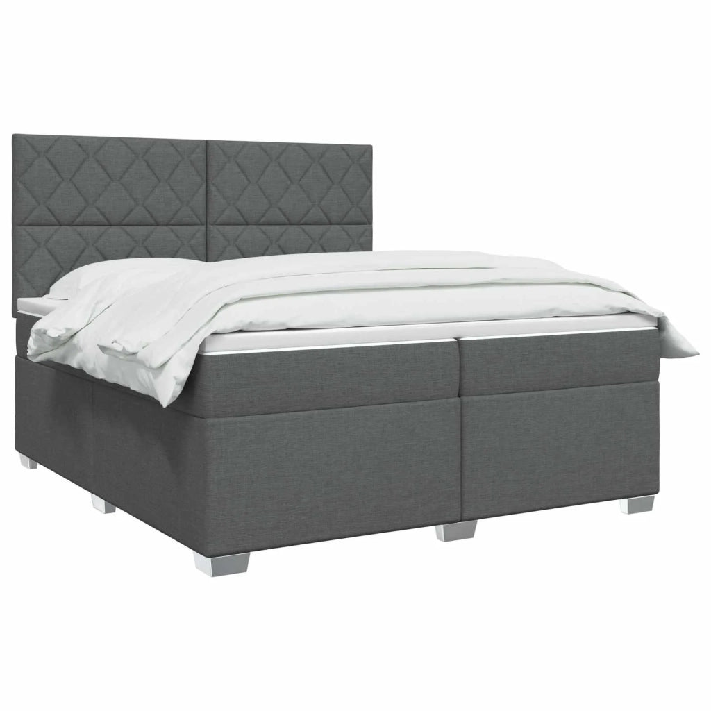 Letto box spring con materasso Grigio Scuro 200 x 200 cm 3454958