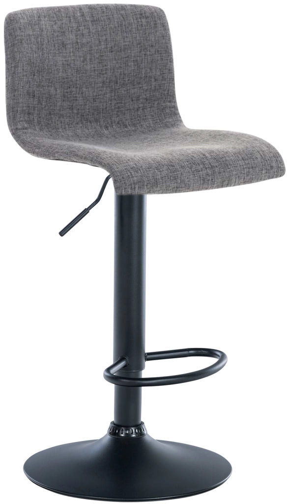 Sgabello HOVER in tessuto grigio chiaro,Metallo nero opaco