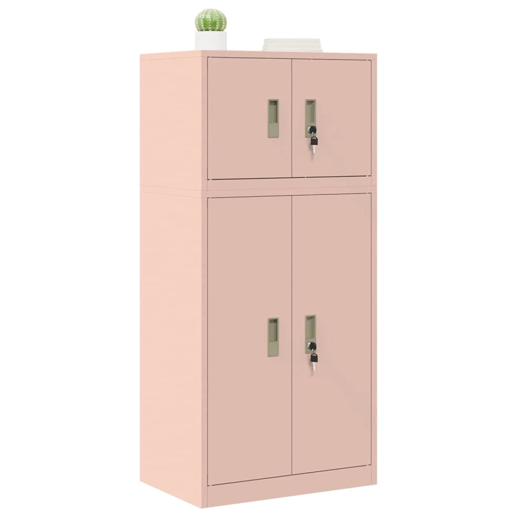 Armadio 2 pz Rosa 60 x 40 x 130 cm Acciaio Bloccabile 3438688