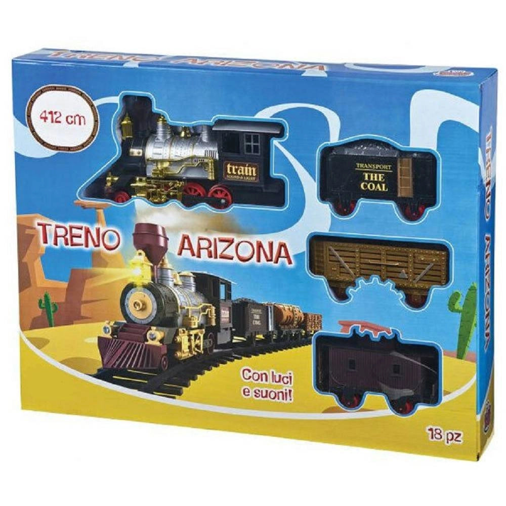 Trade Shop - Treno Arizona Modellino Classico Con Luci E Suoni 4,12 Mt Binari Trenino -