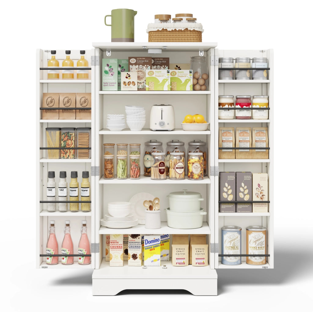 Armadio alto multifunzione 120x60x40 cm in MDF bianco con luce LED sensore