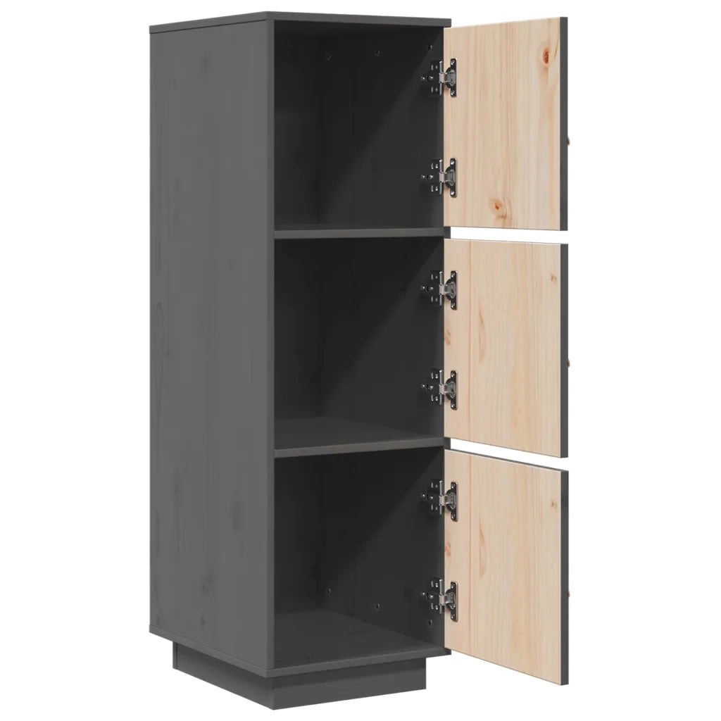 Credenza-Buffet-Armadio da cucina Grigia 34x40x108,5 cm in Legno Massello di Pino 807760