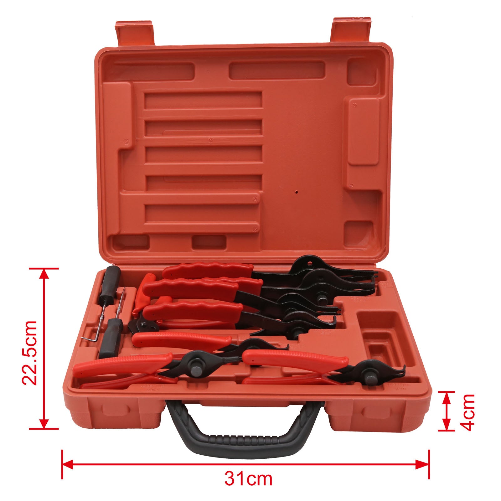 Set di 11 pinze per Seeger anelli d'arresto elastici esterni e interni