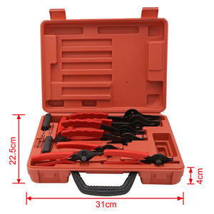 Set di 11 pinze per Seeger anelli d'arresto elastici esterni e interni