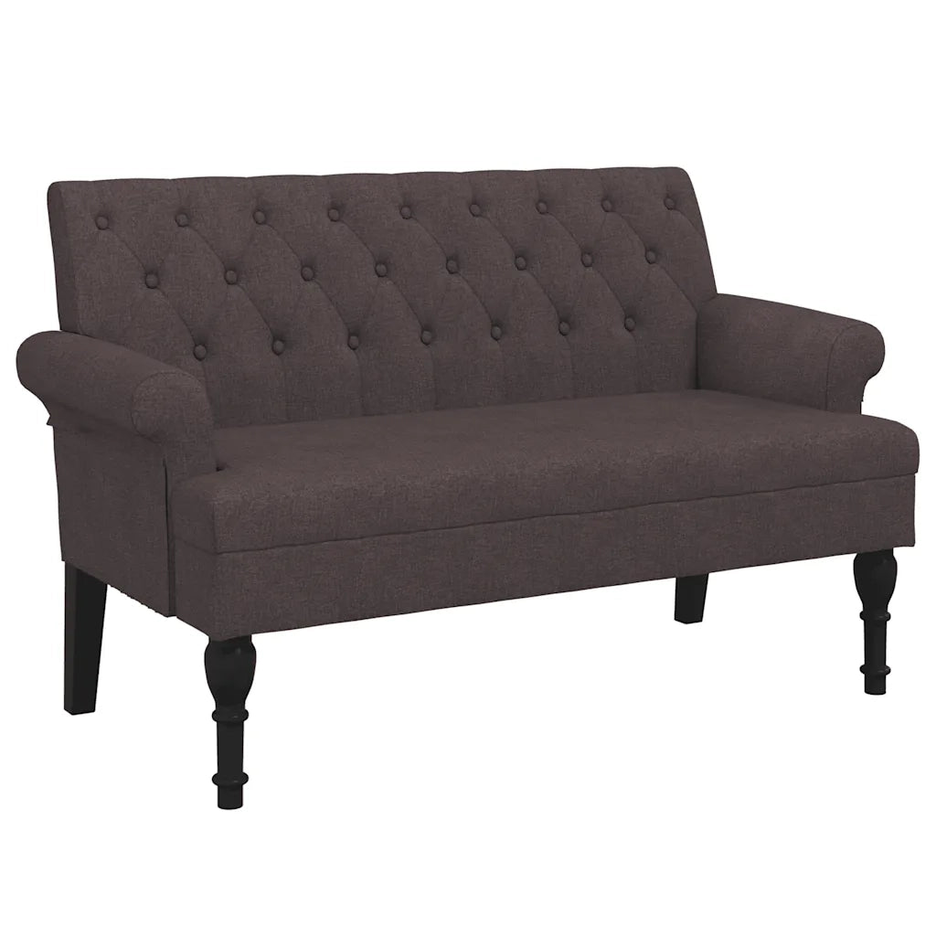 Panca con Schienale Marrone Scuro 120x62x75,5 cm in Tessuto CFW9918686
