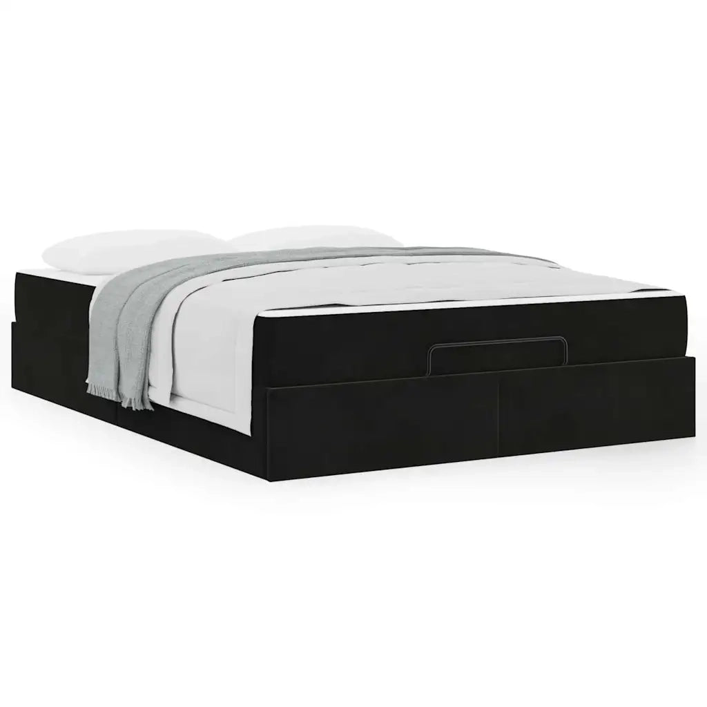 vidaXL Struttura del letto con materasso Nero 140 x 200 cm Velluto