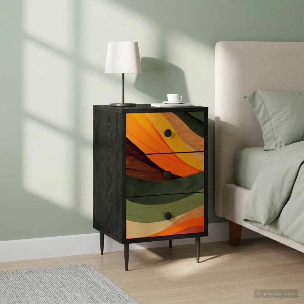 Armadio da Notte BONN 2 pz Rovere Nero 36 x 33 x 61 cm 8007334