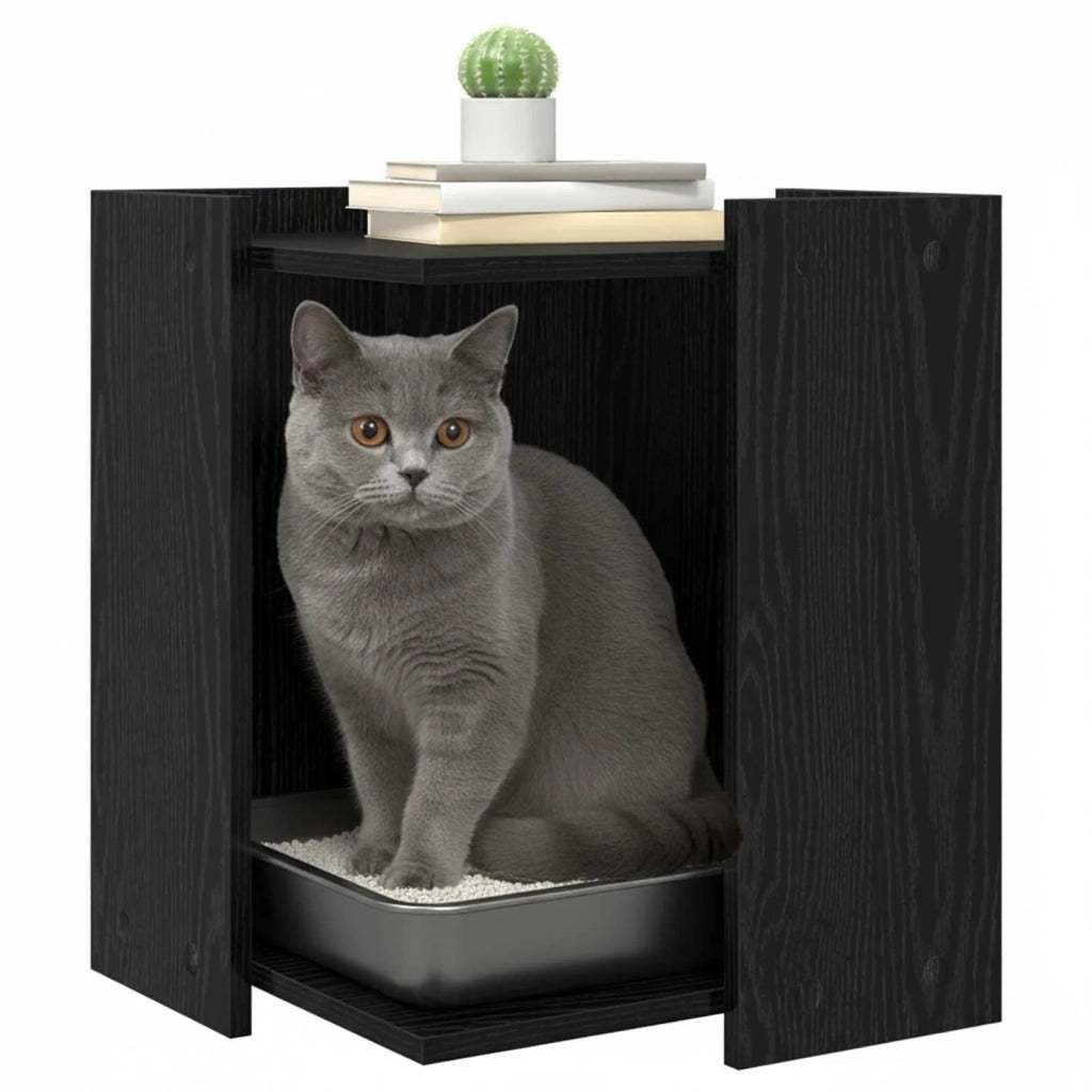 Rifugio per lettiera per gatti Rovere Nero 42 x 42 x 51 cm 886271