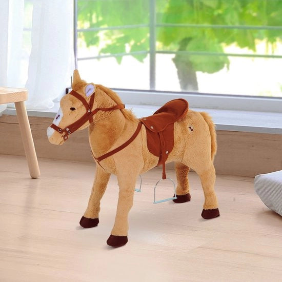 Pezzo da gioco cavallo in peluche per bambini con suono, altezza 48 cm, modello 330-043