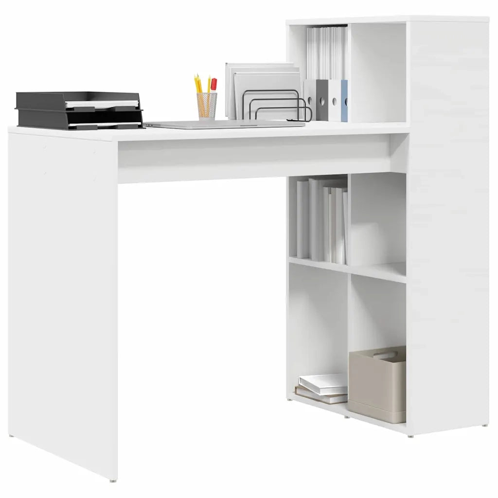 Scrivania | Tavolo da Ufficio Bianco 108 x 55 x 103.5 cm Legno multistrato