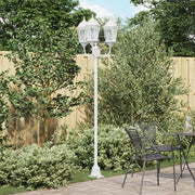 Lampione da Giardino  3 lampade E27 Bianco 220 cm Alluminio