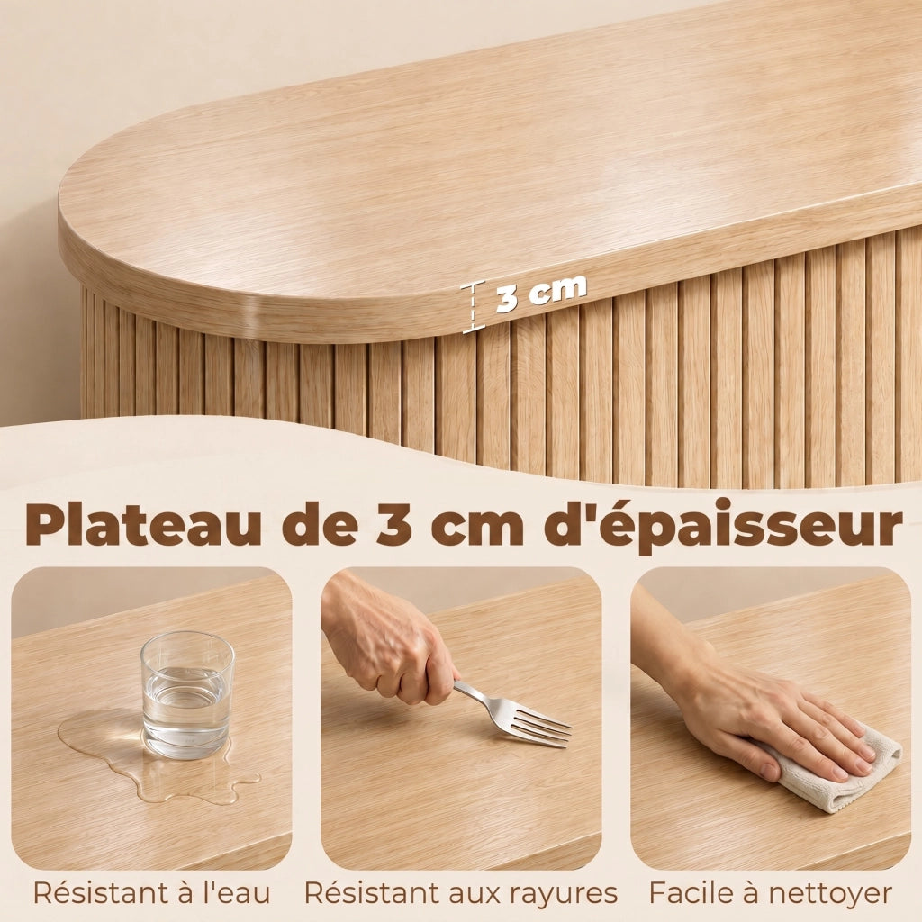 Credenza con ante scorrevoli ¨C Xylo ¨C Legno naturale 140x40x75cm