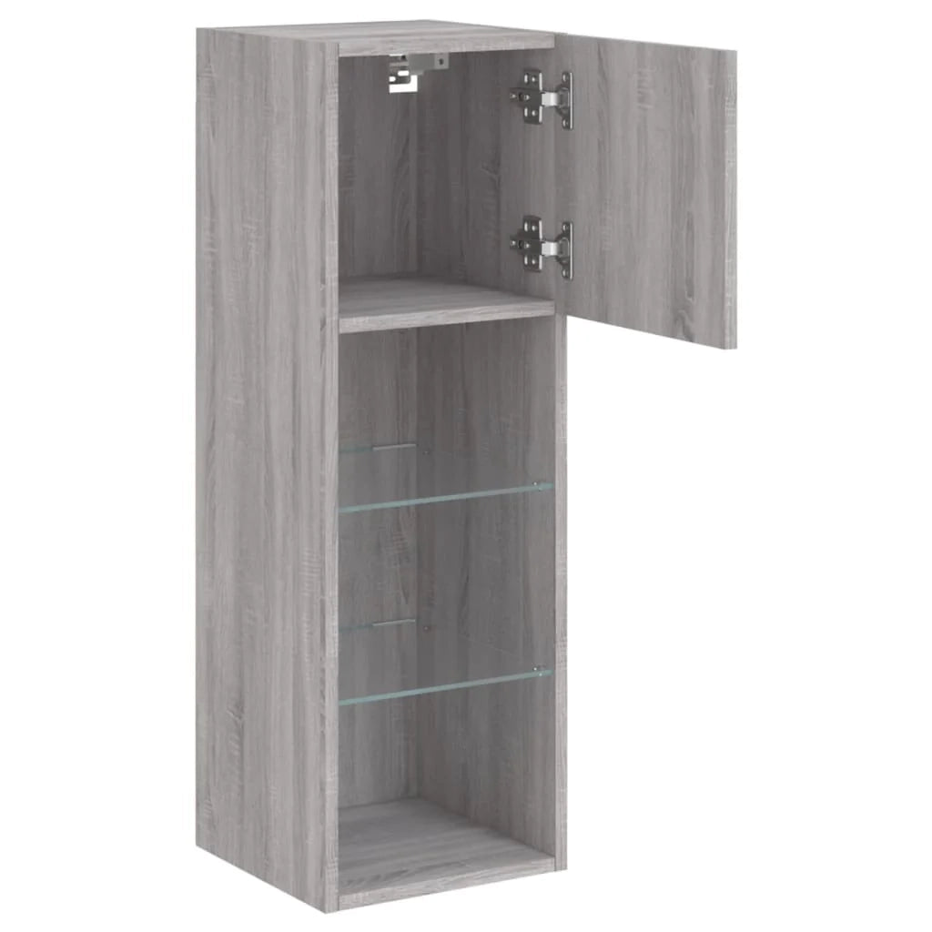 Mobile TV multimediale mensola TV credenza mobile TV sala da pranzo soggiorno camera da letto con luci LED Sonoma 30,5 x 30 x 90 cm grigio 02_0026822