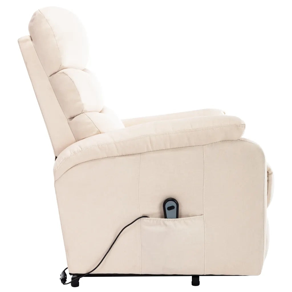Poltrona Alzapersona Massaggiante Crema in Tessuto 321255